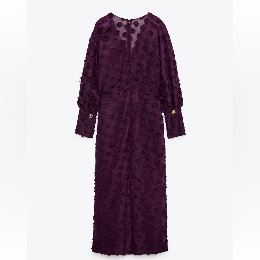 ZARA Dotted mesh mid dress